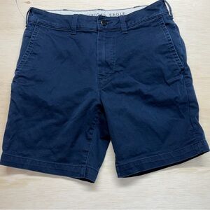 American Eagle Workwear Shorts Mens 31 Navy Blue Flat Front